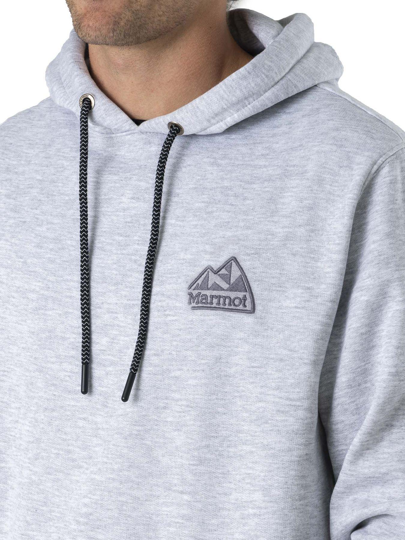 Polerón Marmot Hombre Chest Retro Logo Hoody V25 Gris-3