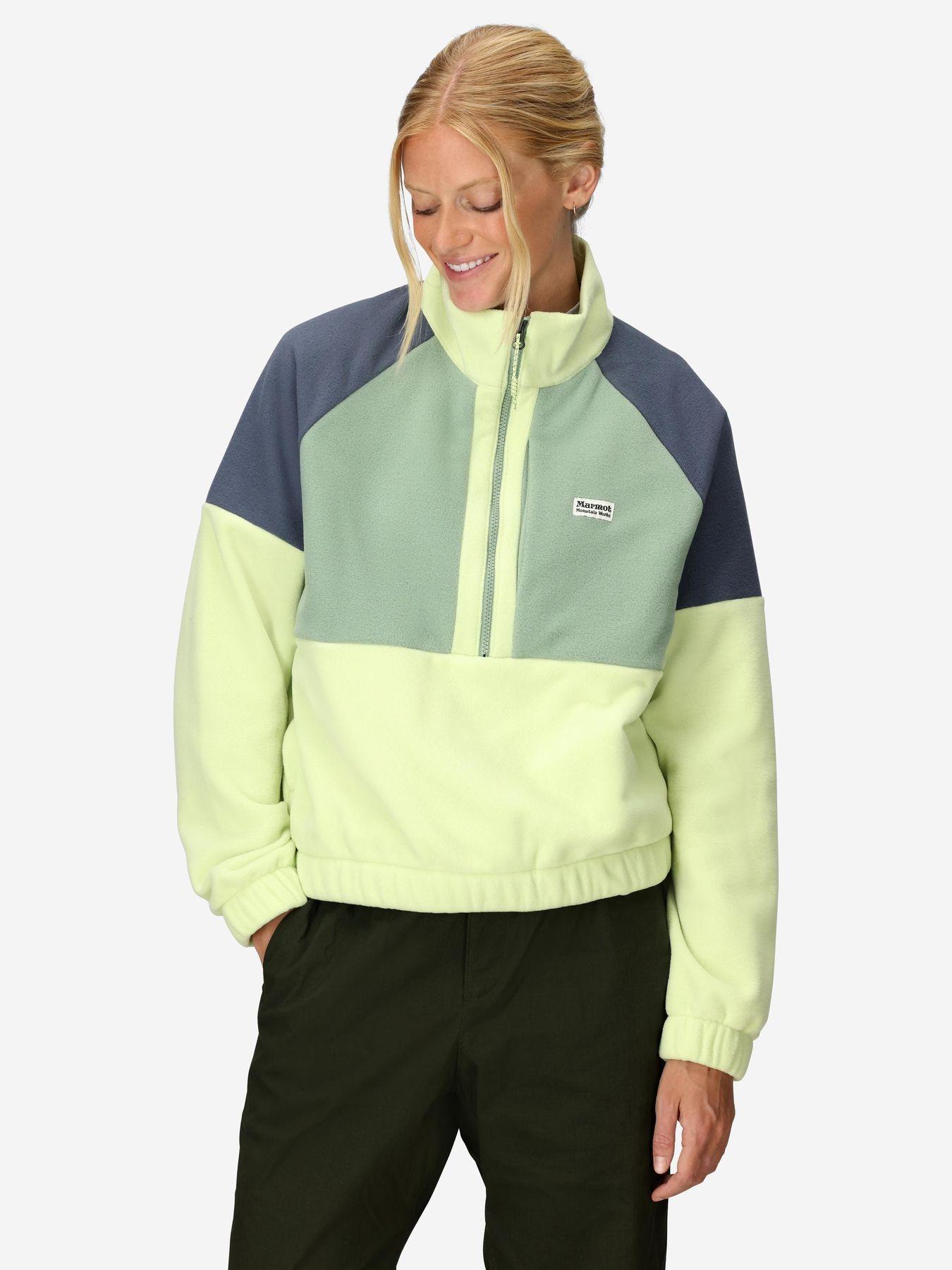 Polar Marmot Mujer Retro Rocklin Half Zip Verde-0