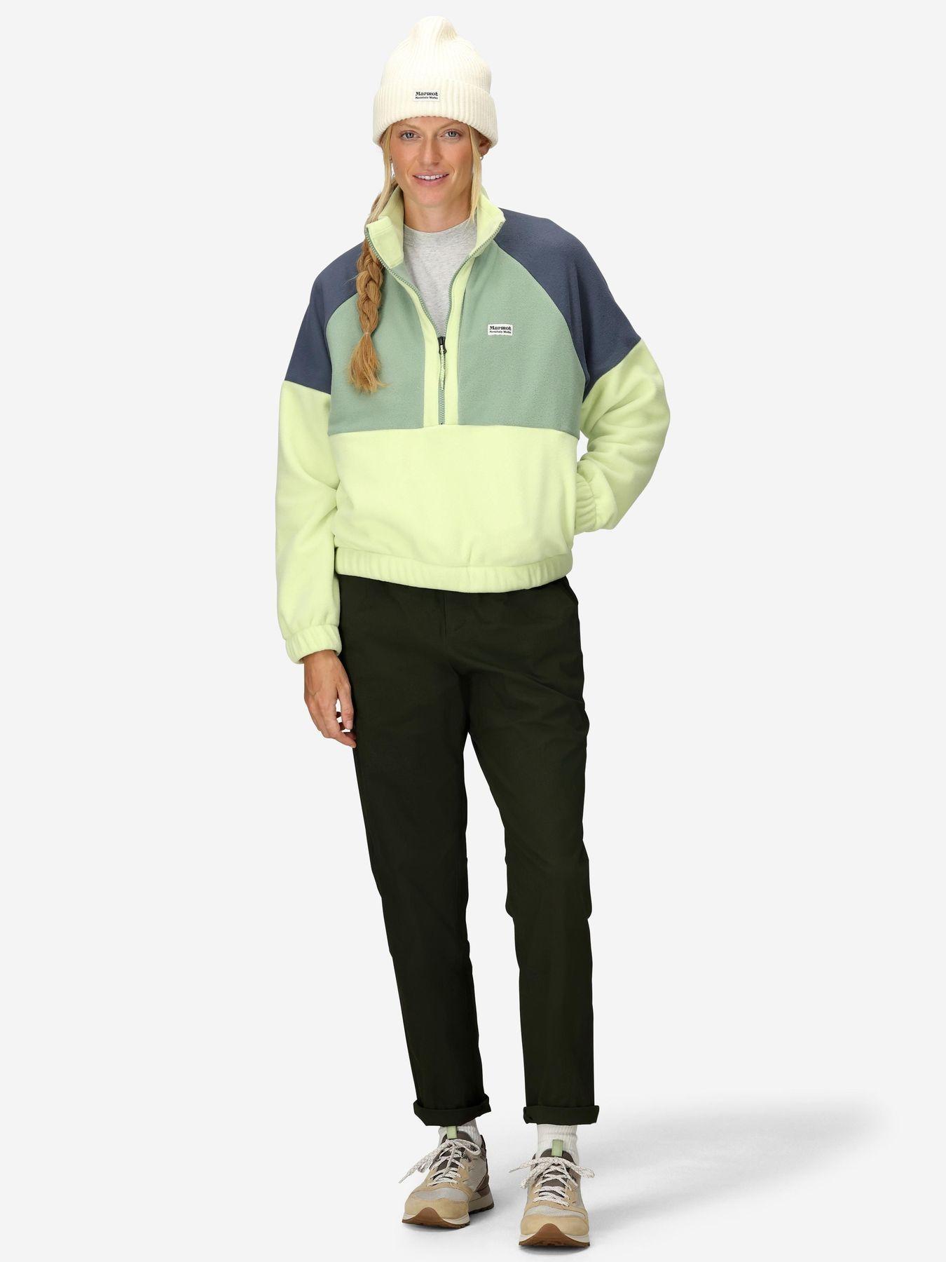 Polar Marmot Mujer Retro Rocklin Half Zip Verde-2