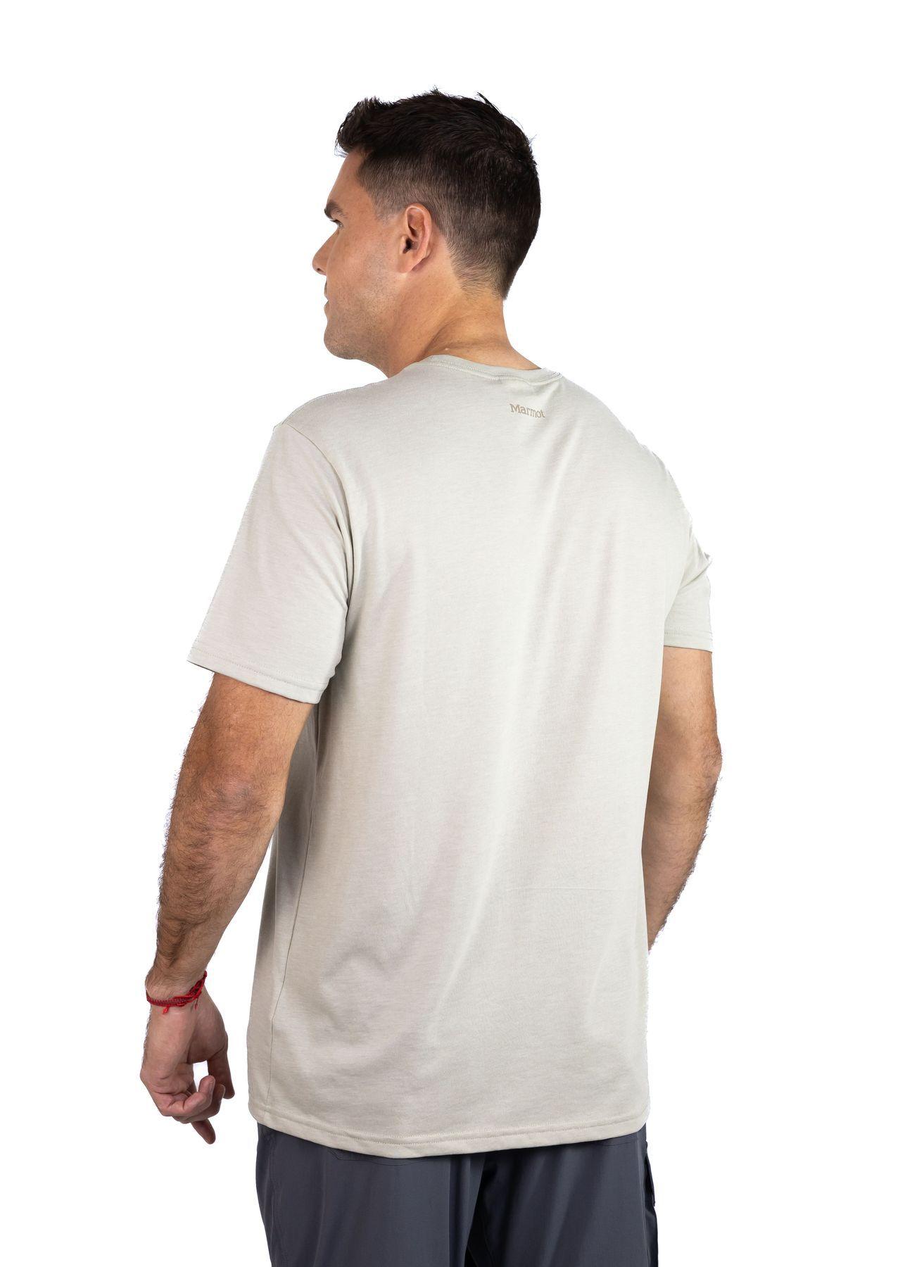 Polera Marmot Hombre Chest Vintage Label Tee Gris-1