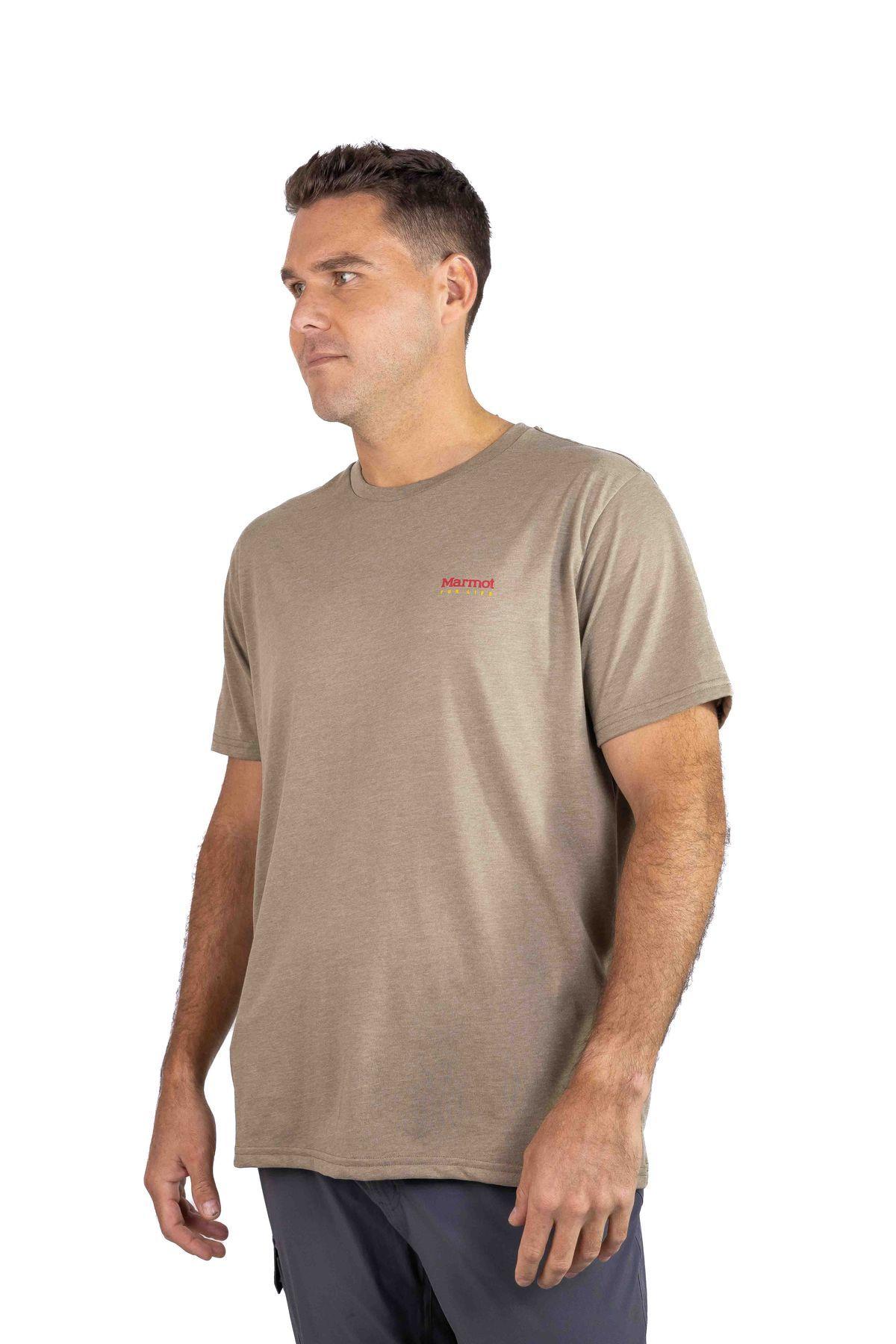 Polera Marmot Hombre For Life Chest Logo Tee Café-1