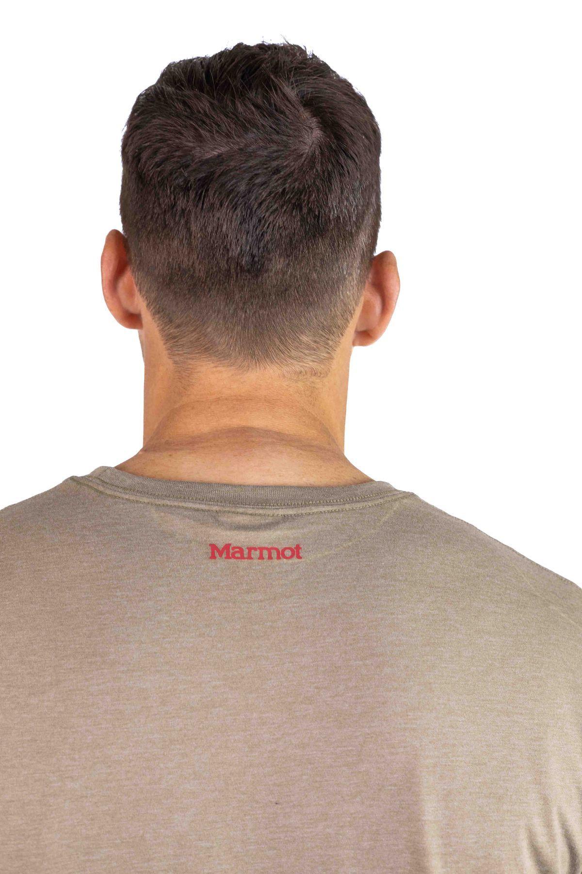 Polera Marmot Hombre For Life Chest Logo Tee Café-4