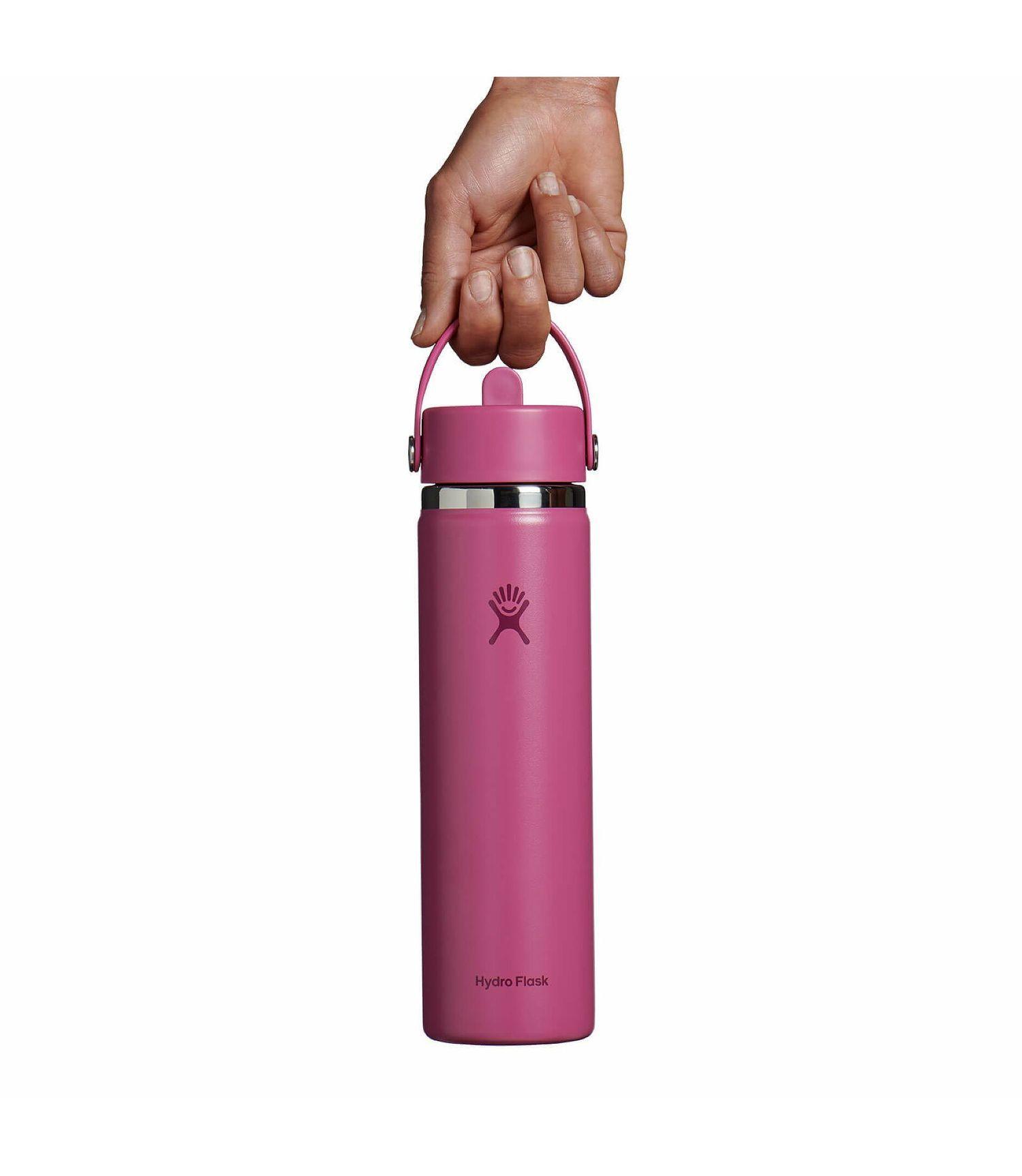 Botella Hydroflask Boca Ancha Con Bombilla 710Ml Rosado V25-2
