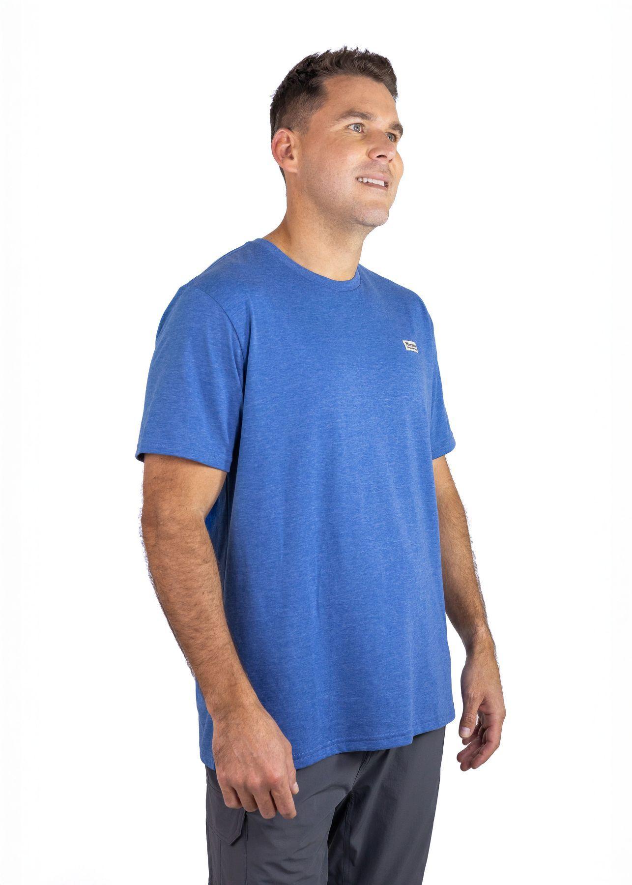 Polera Marmot Hombre Chest Vintage Label Azul V25-4