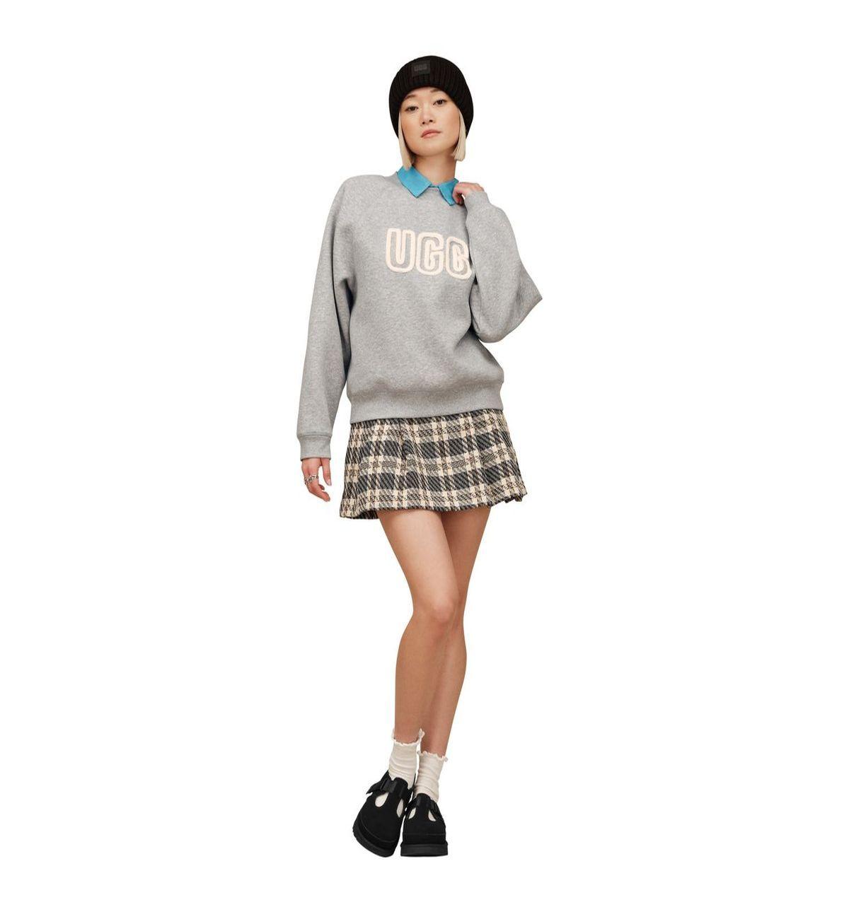 Poleron Ugg Mujer Ugg Logo Crewneck Gris-2