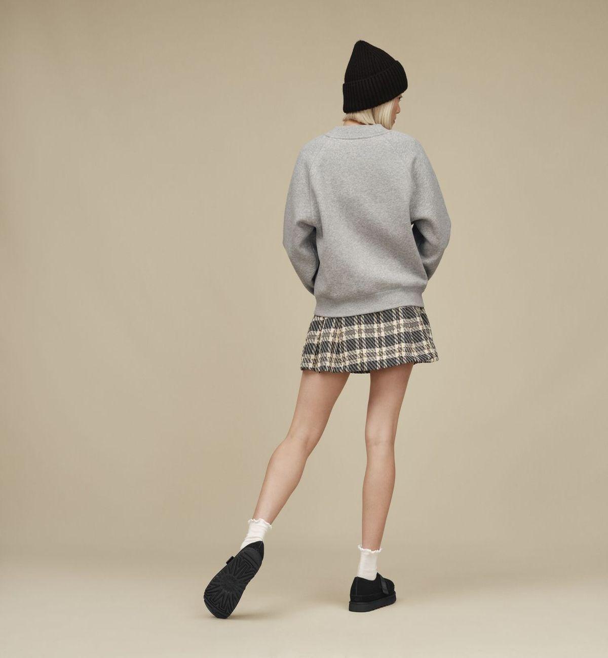 Poleron Ugg Mujer Ugg Logo Crewneck Gris-4