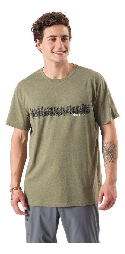 Polera Marmot Hombre Forest Tee Verde-0