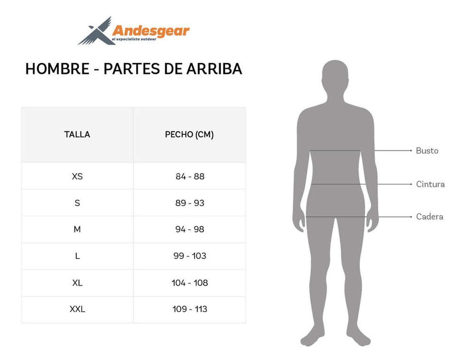 Primera Andesgear Hombre Capa Expedicion Top AG001 Negro-7