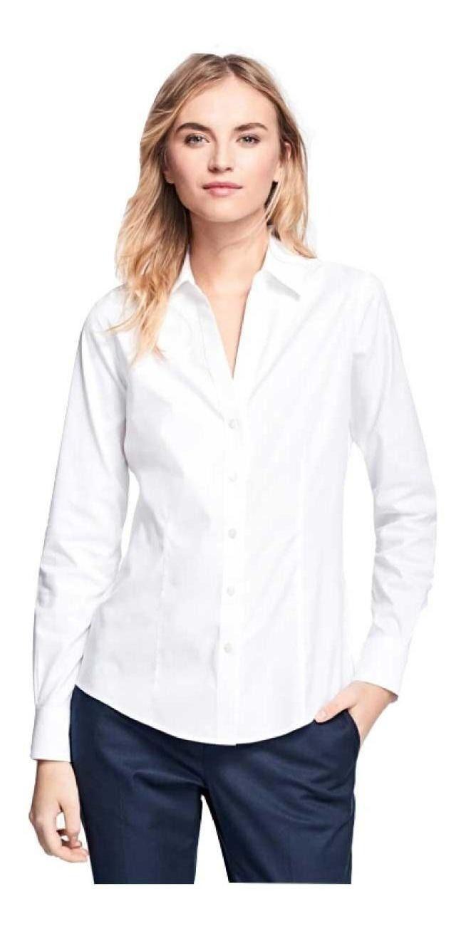 Blusa Brooks Brothers Mujer Non-iron Supima Cotton BB11 Blanco-0
