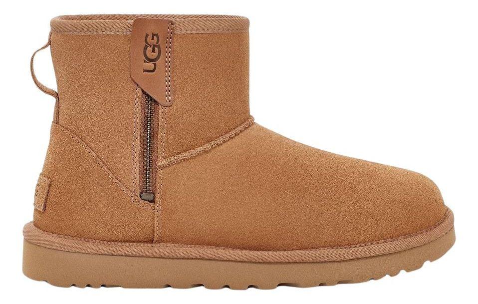 Bota UGG Mujer Classic Mini Bailey Zip Café-0