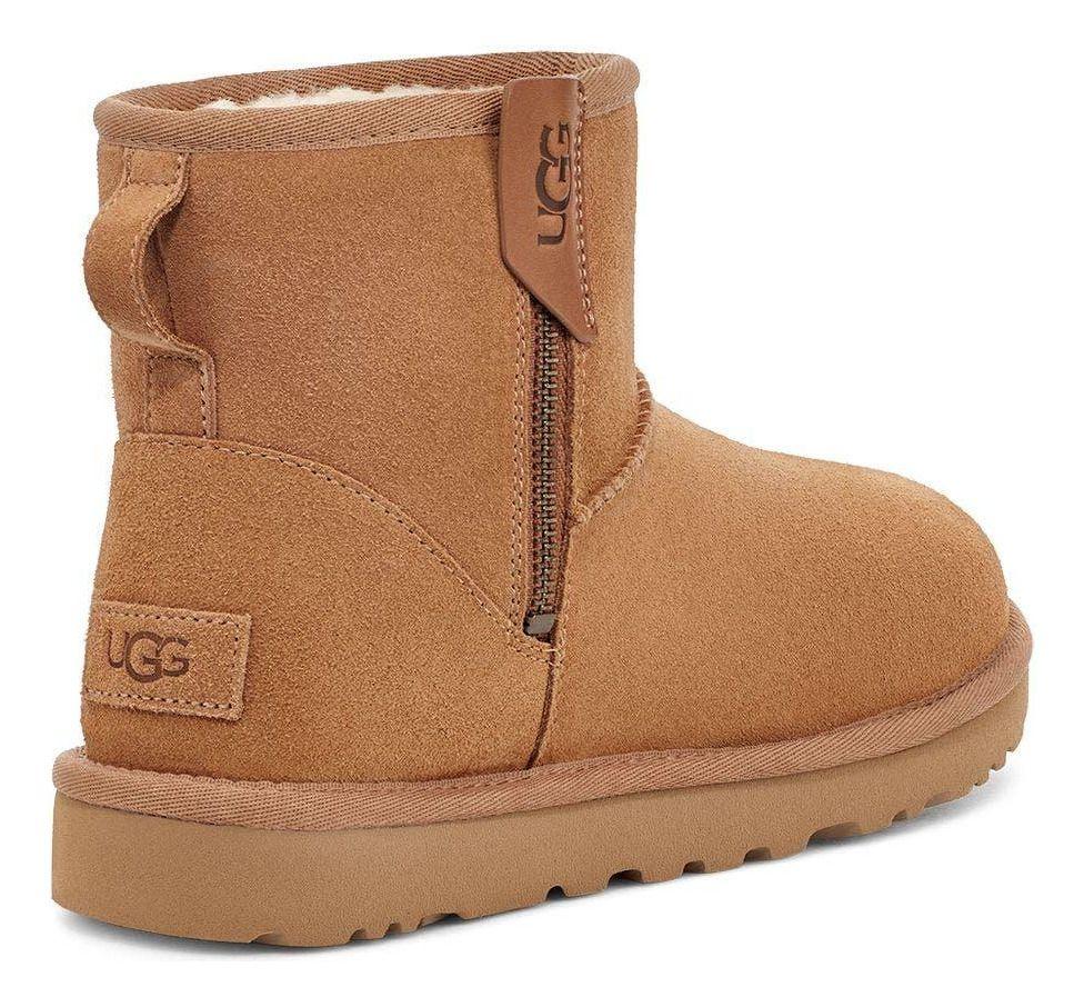 Bota UGG Mujer Classic Mini Bailey Zip Café-3