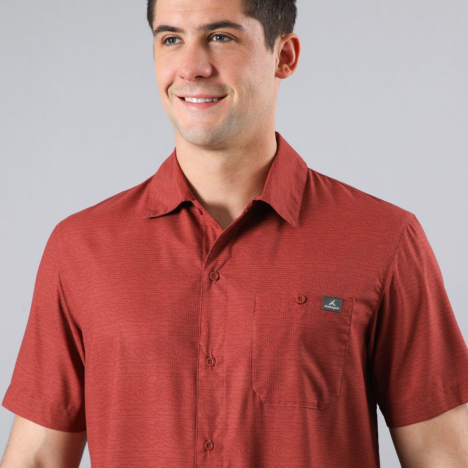 Camisa Andesgear Hombre Colico Ss Rojo-3