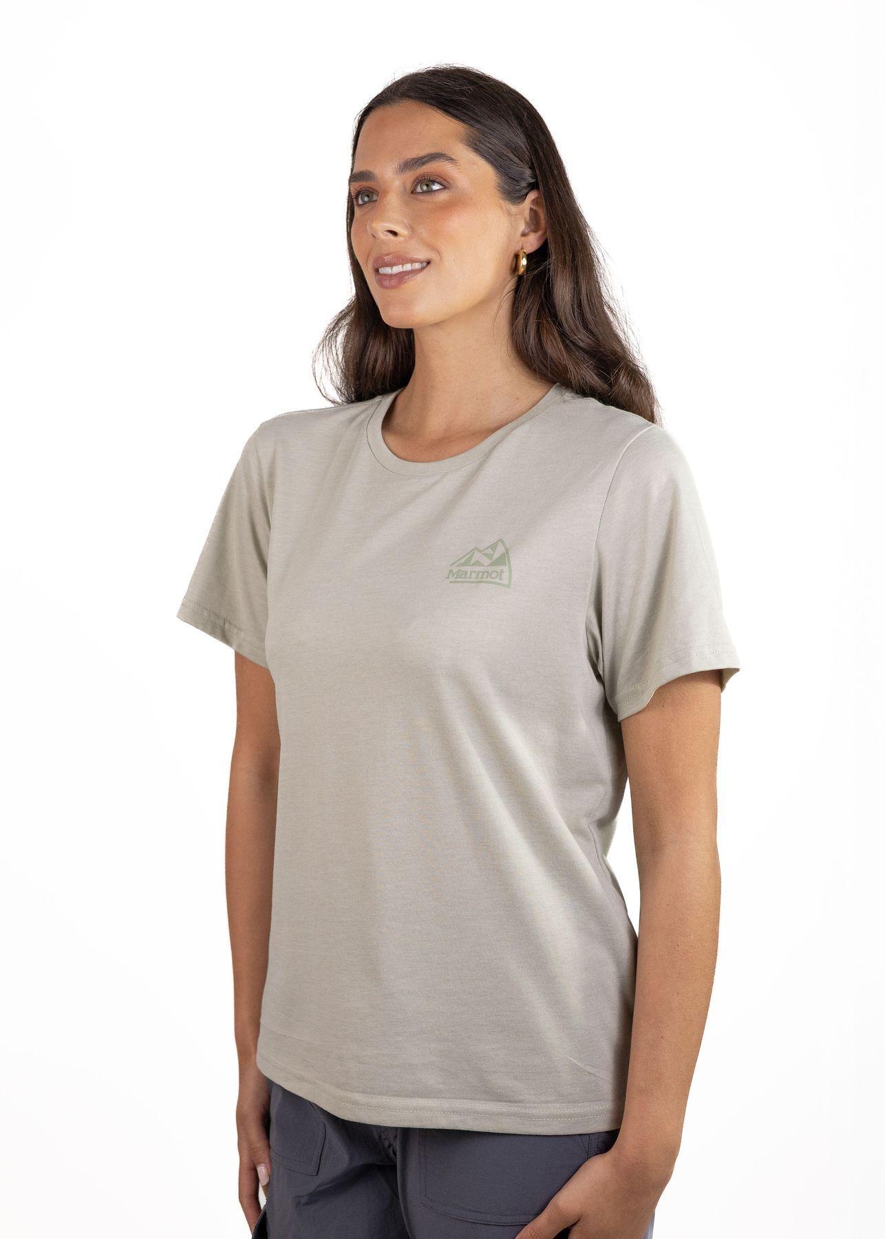 Polera Marmot Mujer Retro Logo Tee Gris-0