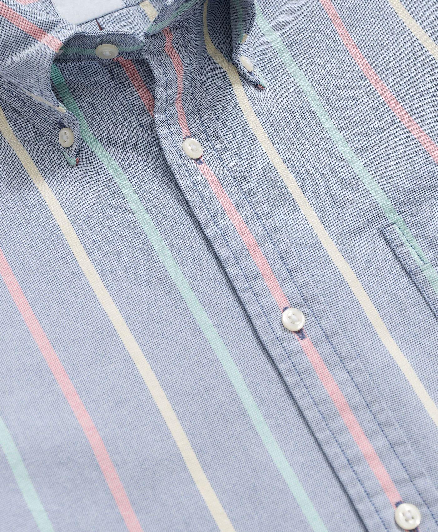 Camisa Brooks Brothers Hombre Spt Fdy Ox Stripes Azul-1