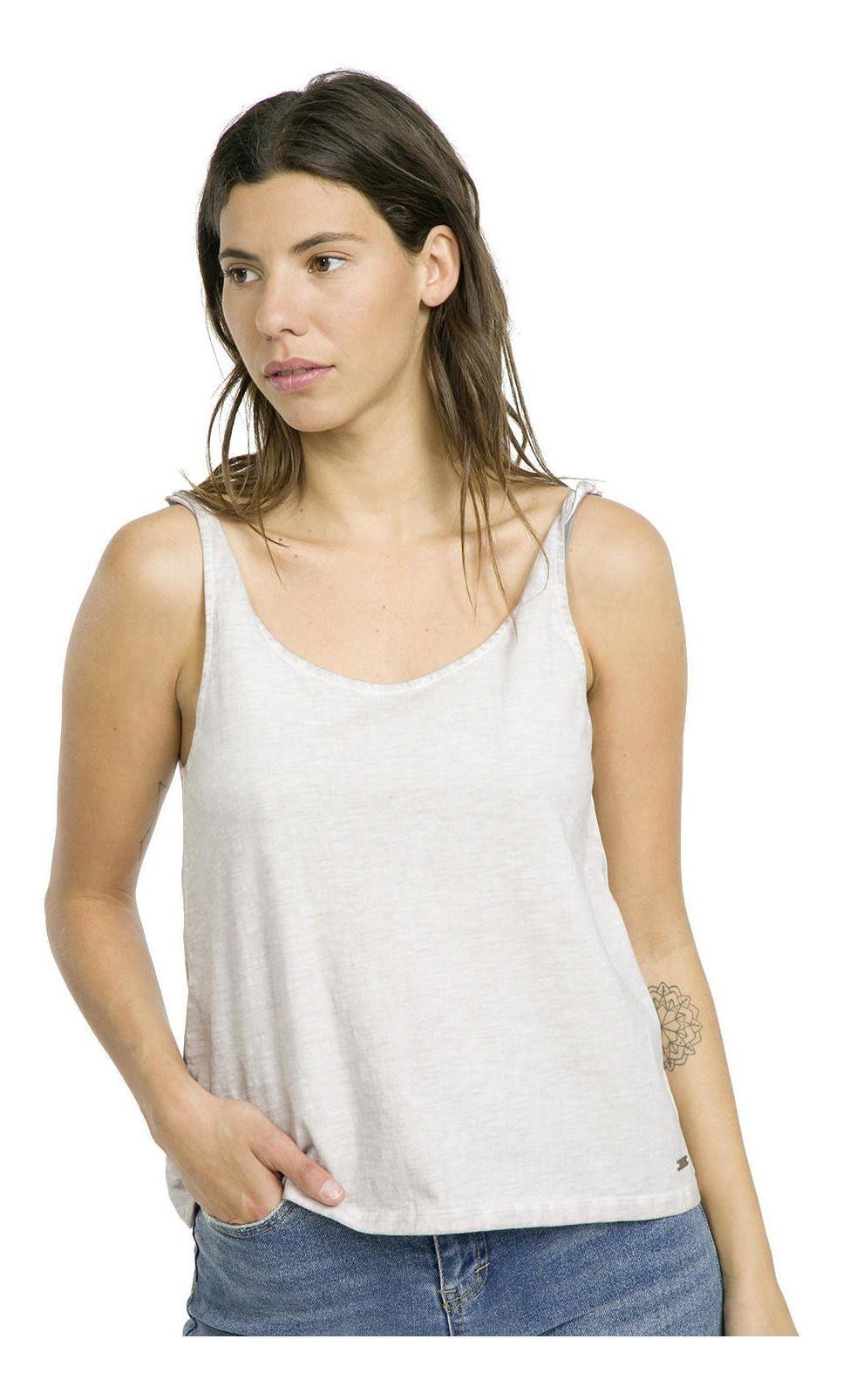 Polera Kivül Mujer Femenino Vik Lavada Blanco-0