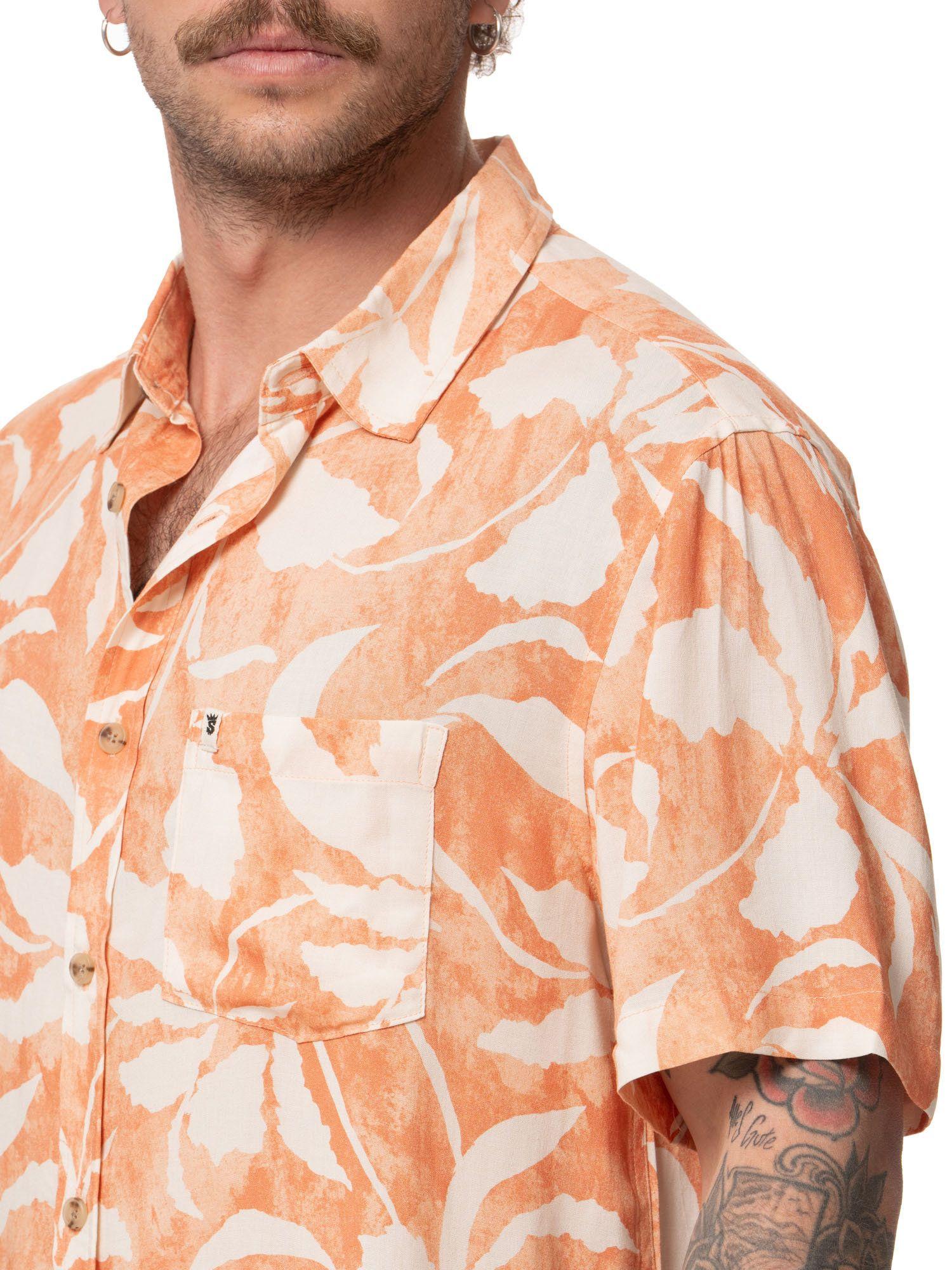 Camisa Stoked Hombre Hooks Naranjo-3