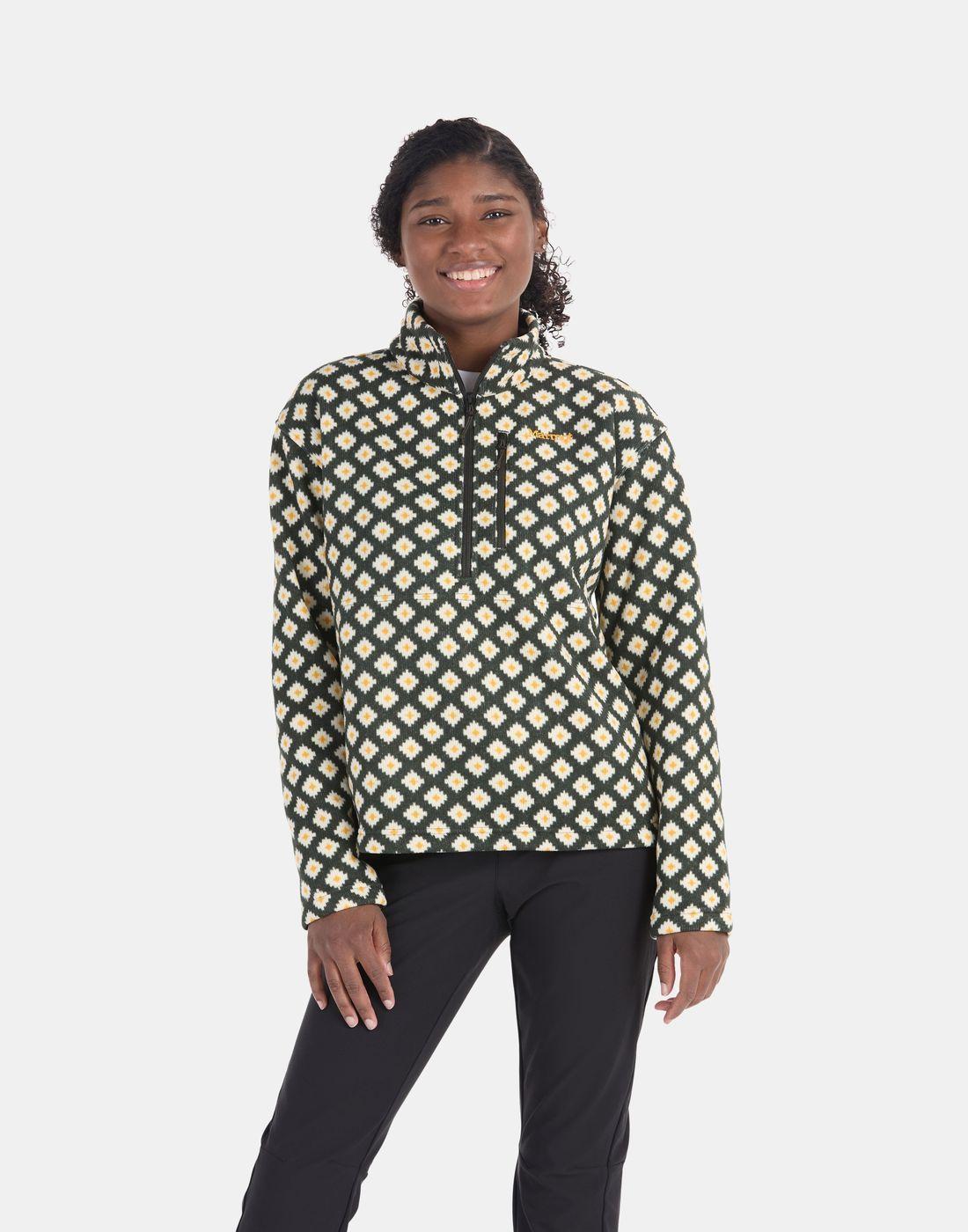 Polar Marmot Mujer W Heavyweight Drop Line Printed Half Zip Verde-0