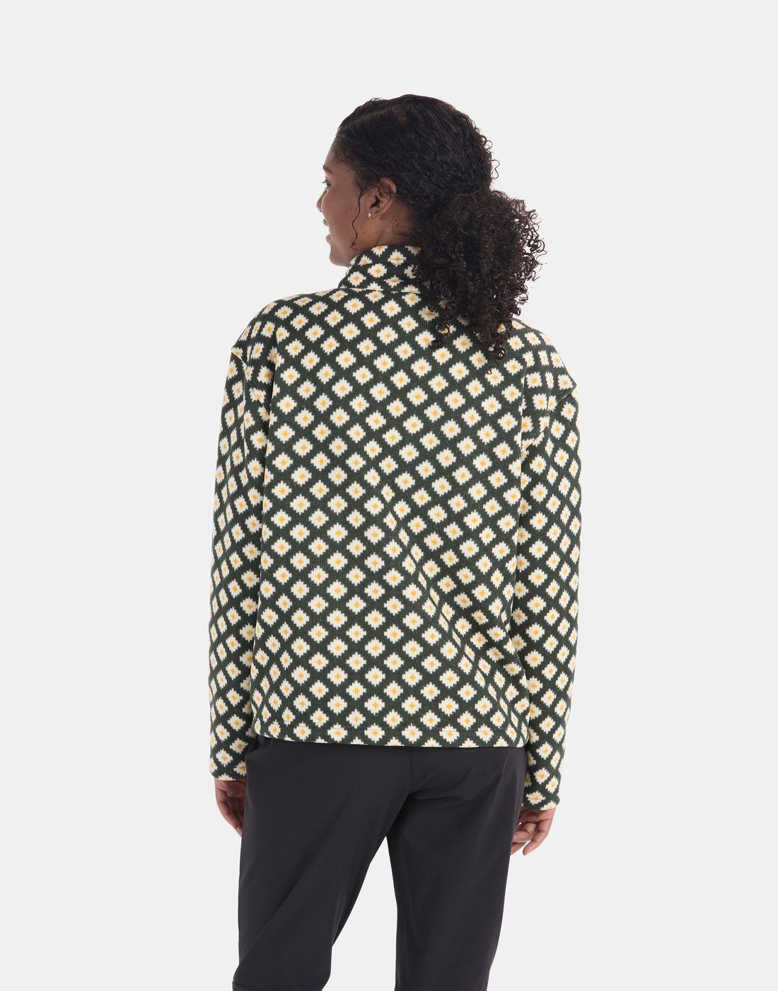 Polar Marmot Mujer W Heavyweight Drop Line Printed Half Zip Verde-1
