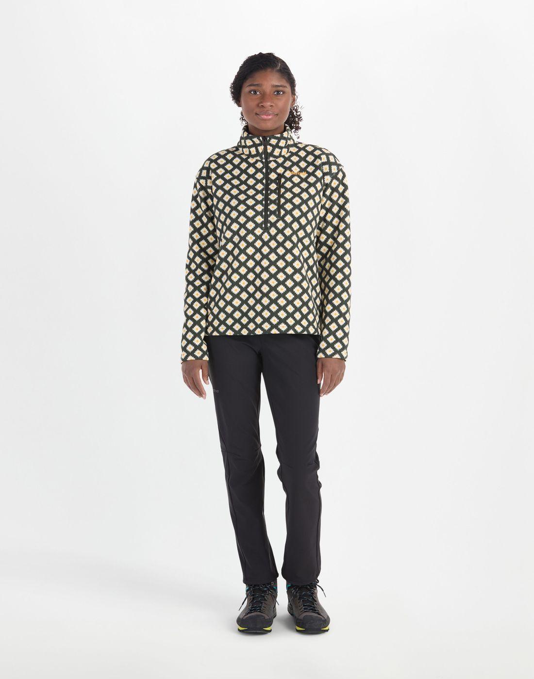 Polar Marmot Mujer W Heavyweight Drop Line Printed Half Zip Verde-2