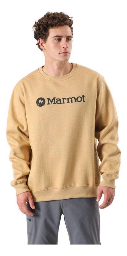 Polerón Marmot Hombre Logo Crew Beige-0