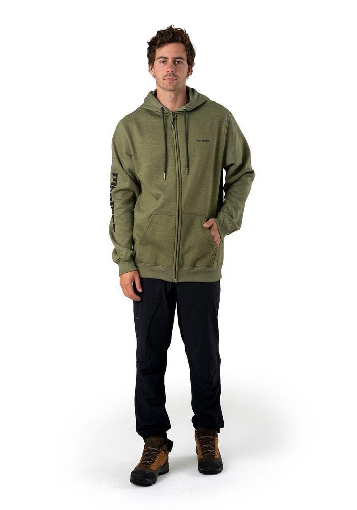 Polerón Marmot Hombre Sleeve Logo Full Musgo Verde-2
