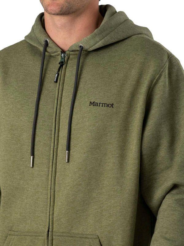 Polerón Marmot Hombre Sleeve Logo Full Musgo Verde-6