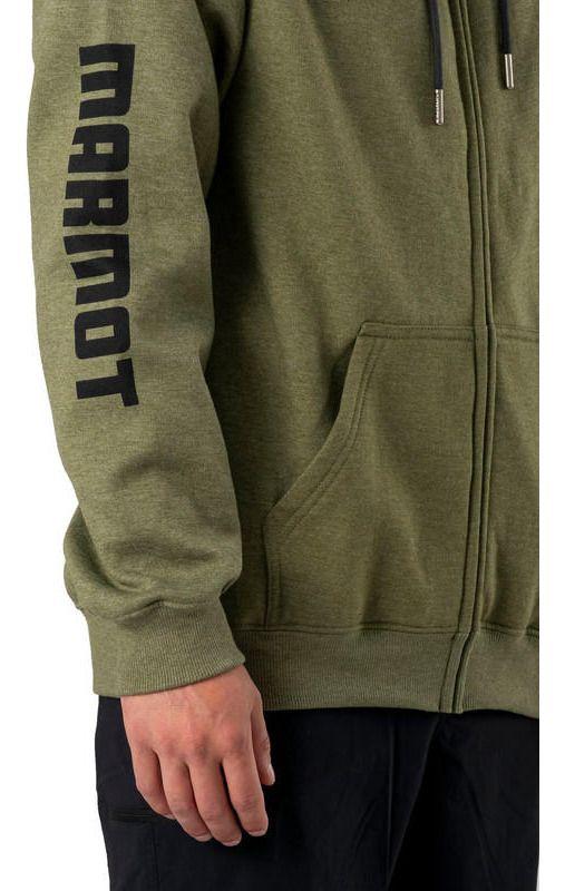 Polerón Marmot Hombre Sleeve Logo Full Musgo Verde-7