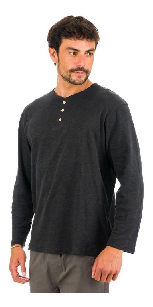 Polera Kivül Hombre Reciclada Roko Ml Negro-1