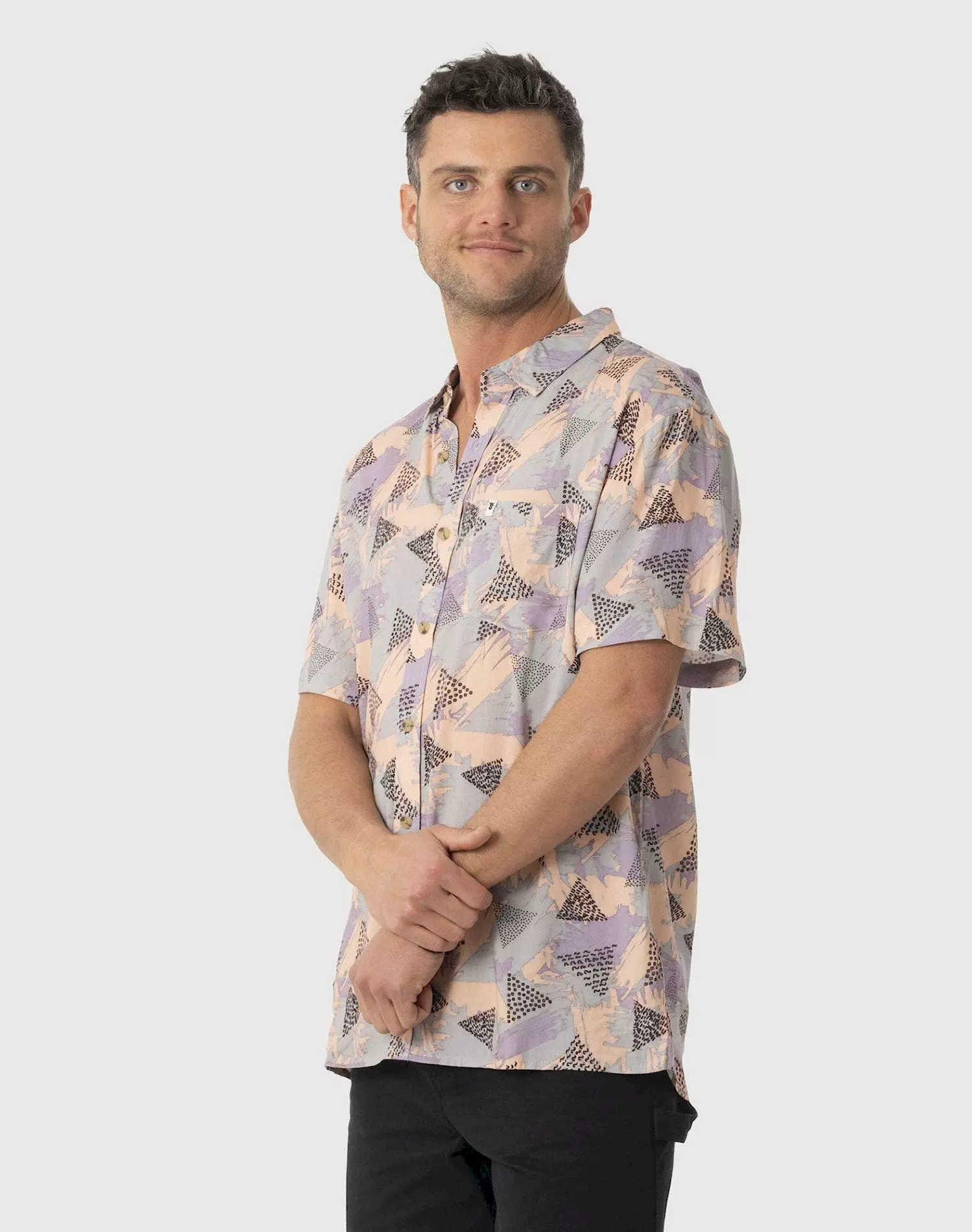 Camisa Stoked Hombre Hooks Verde-Multicolor-1
