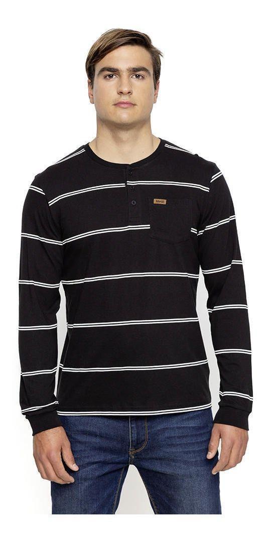 Polera Kivül Hombre Lantos Long T-shirt Negro-0