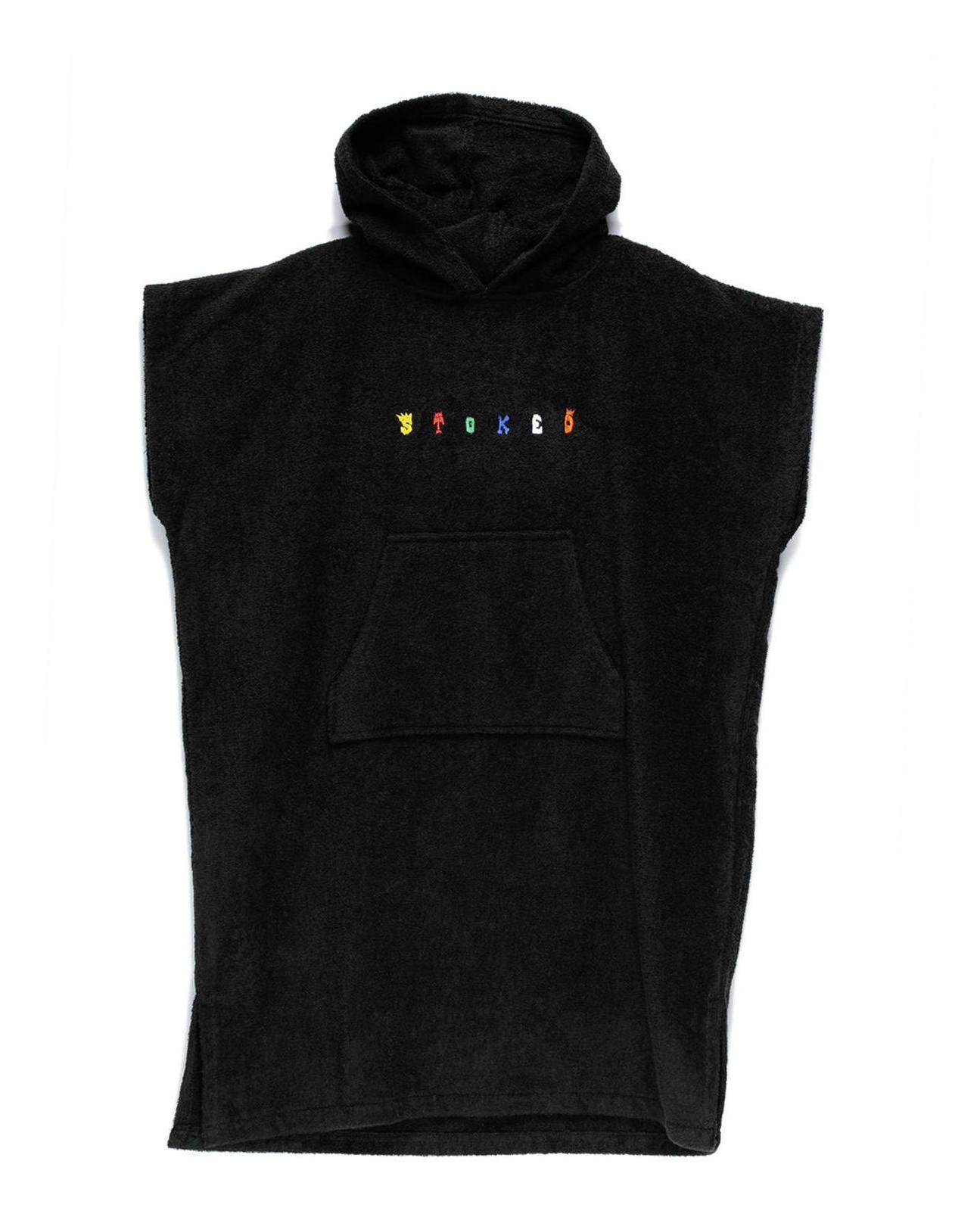 Toalla Stoked Niño Poncho Surf Negro-0