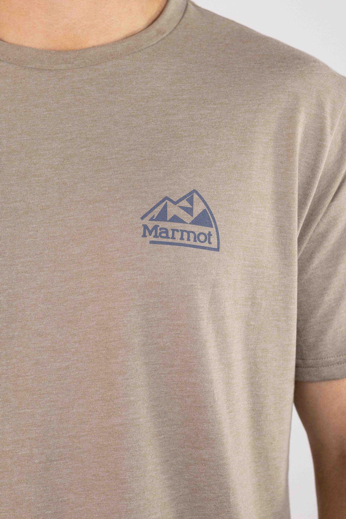 Polera Marmot Hombre Retro Logo Tee Café-3