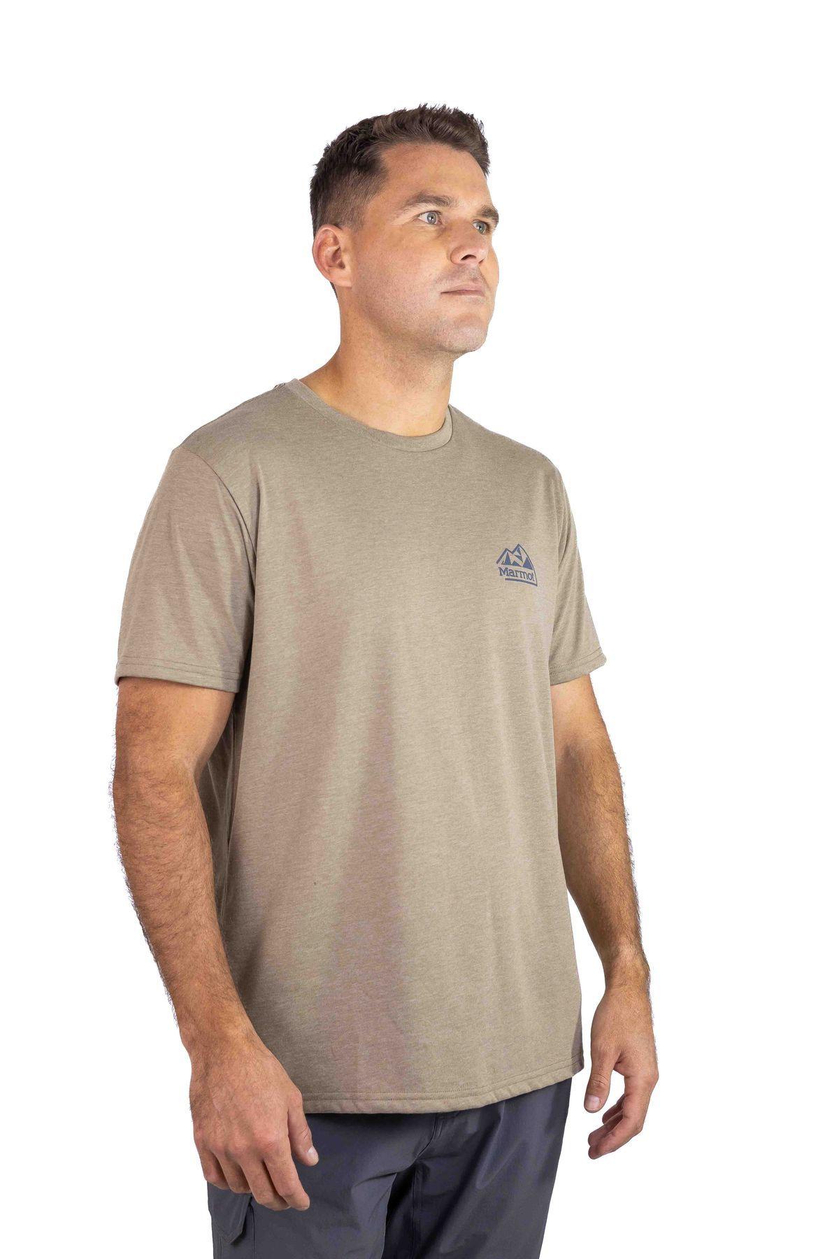 Polera Marmot Hombre Retro Logo Tee Café-4