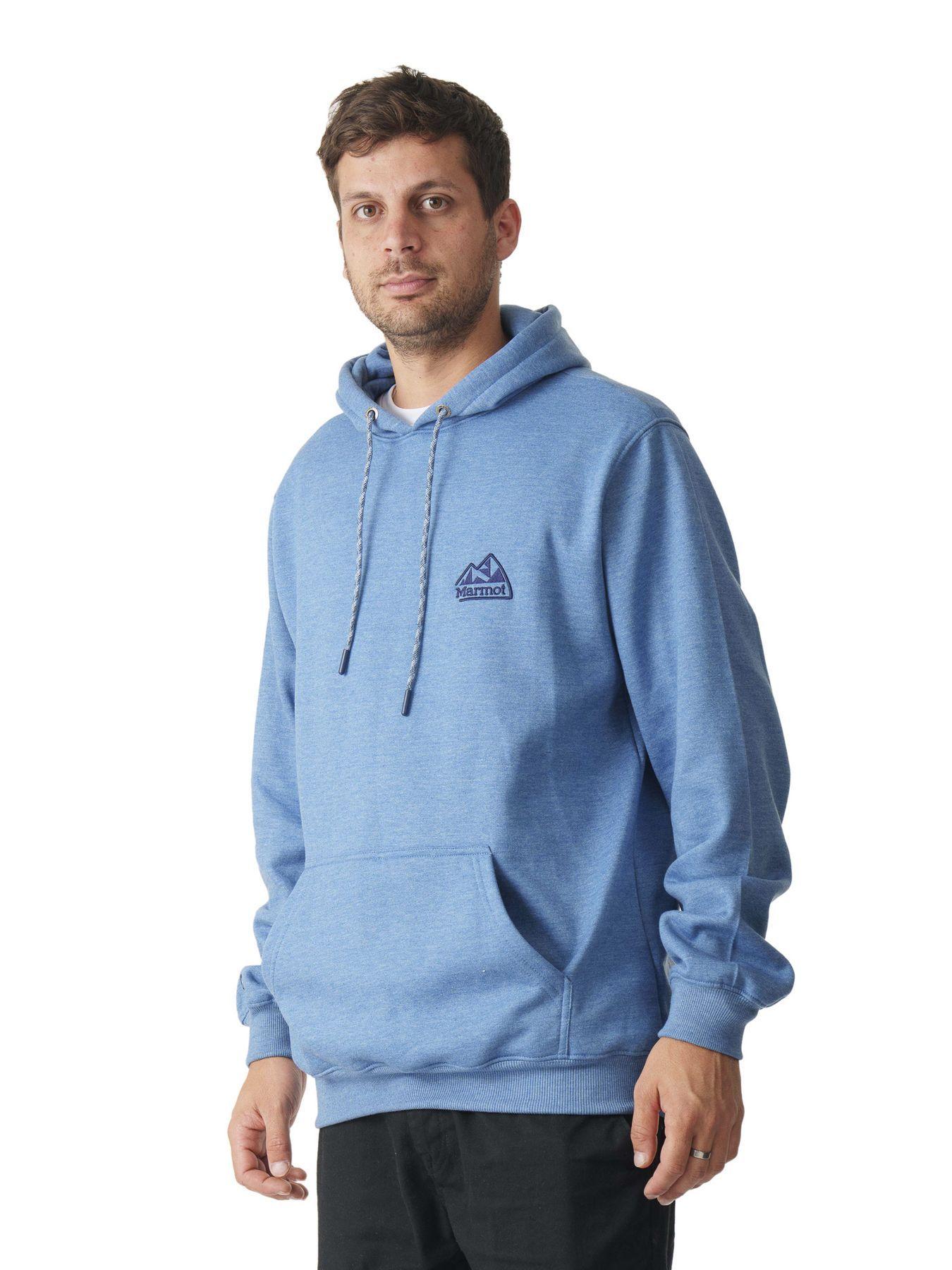 Polerón Marmot Hombre Chest Retro Logo Hoody Azul-1