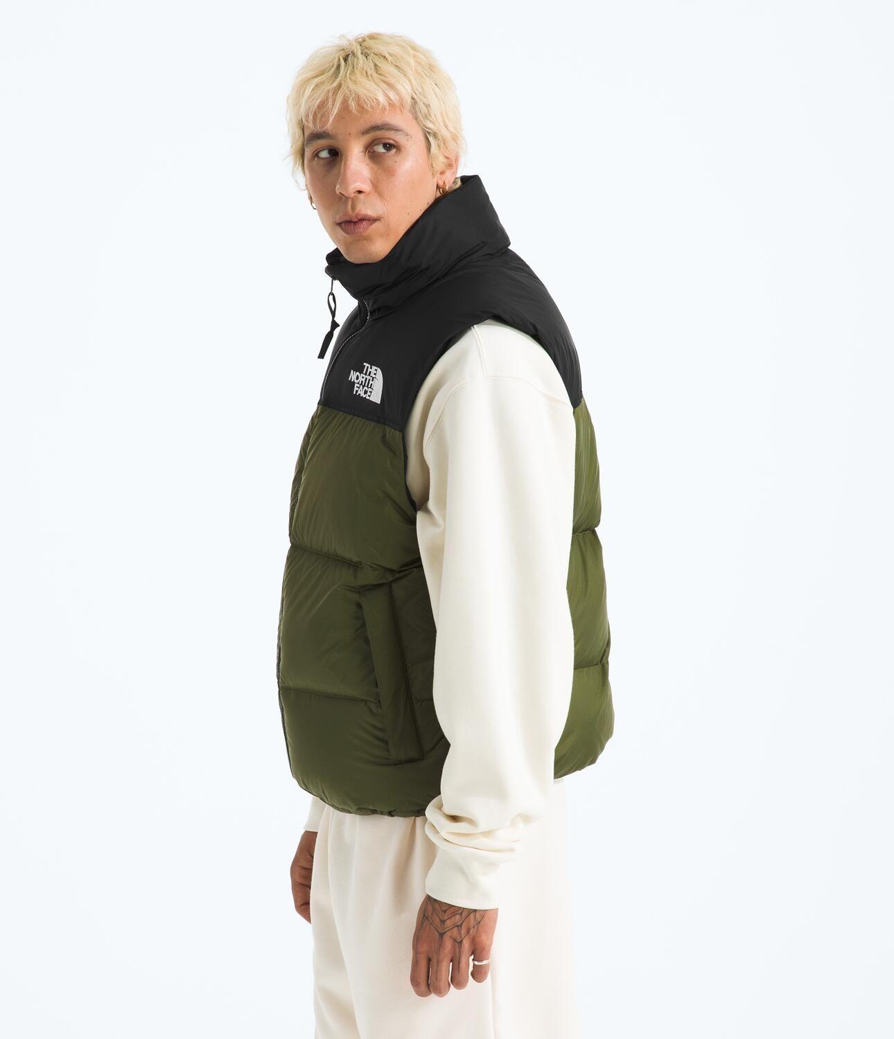 Chaqueta De Pluma 1996 Retro Nuptse Vest Hombre Verde-3