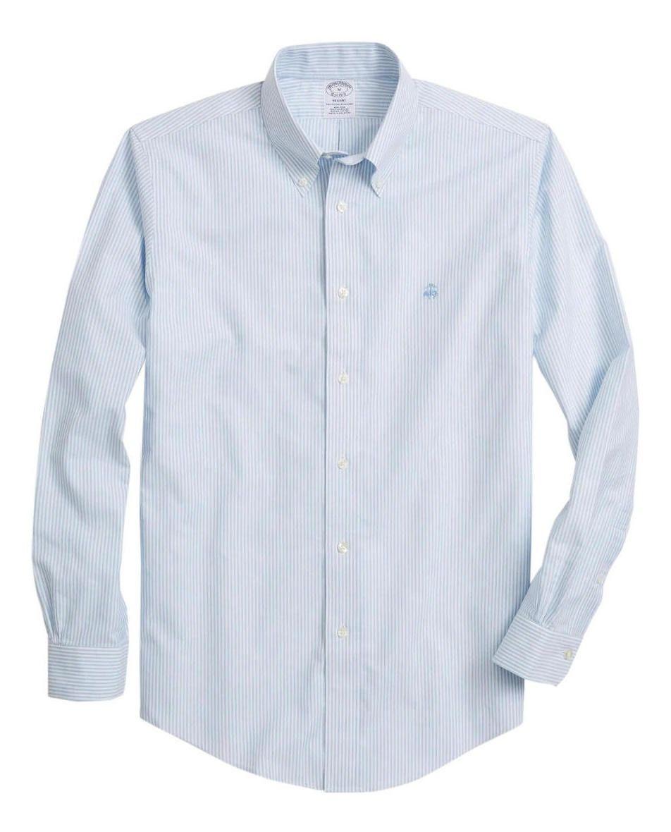Camisa Brooks Brothers Hombre Non-iron Regent BB40 Celeste-0