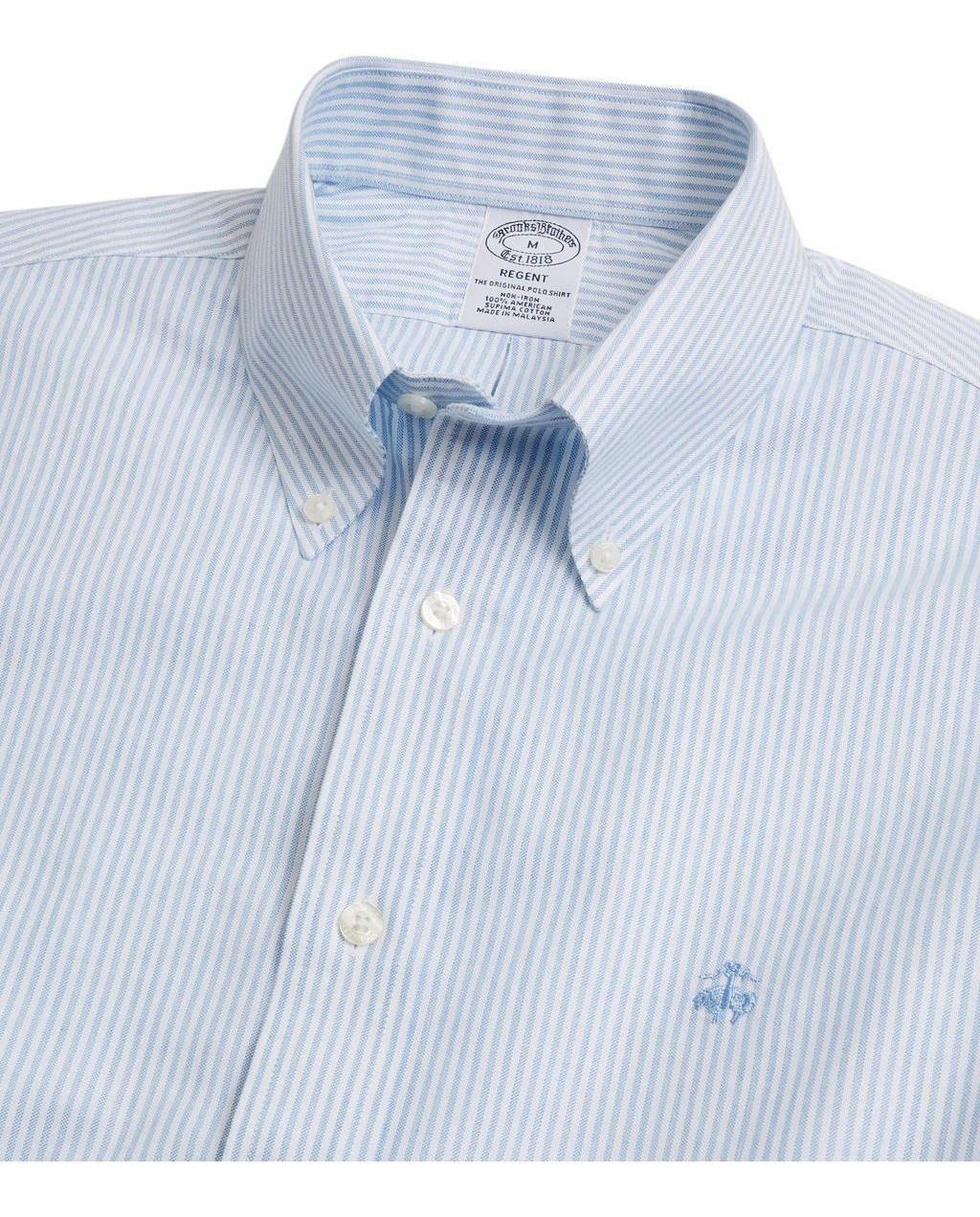 Camisa Brooks Brothers Hombre Non-iron Regent BB40 Celeste-1