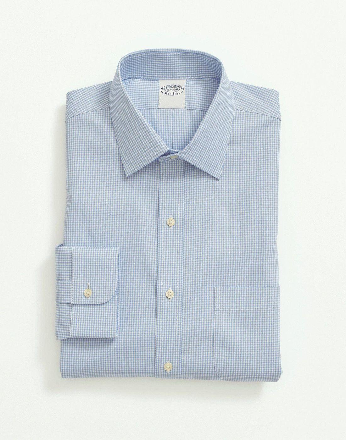 Camisa Brooks Brothers Hombre Ds Ni Sppt Ain Reg - Gingham Azul-1