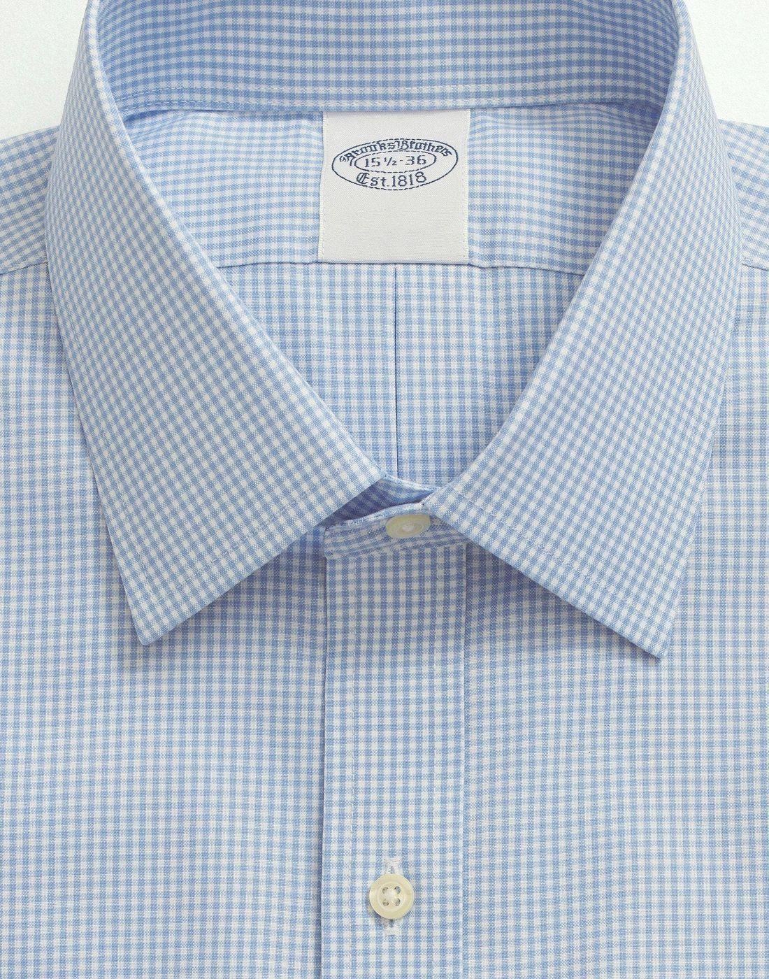 Camisa Brooks Brothers Hombre Ds Ni Sppt Ain Reg - Gingham Azul-2