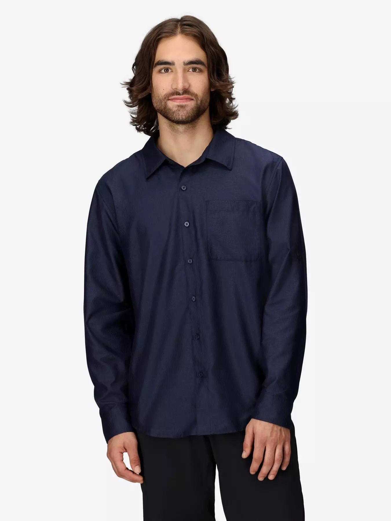 Camisa Marmot Hombre Arex Ls Azul-0