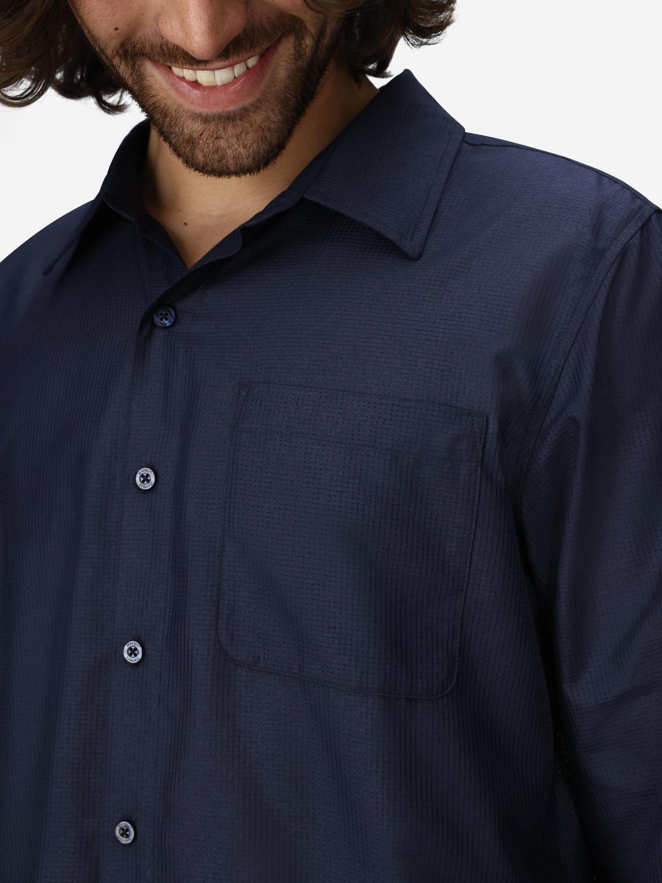 Camisa Marmot Hombre Arex Ls Azul-3