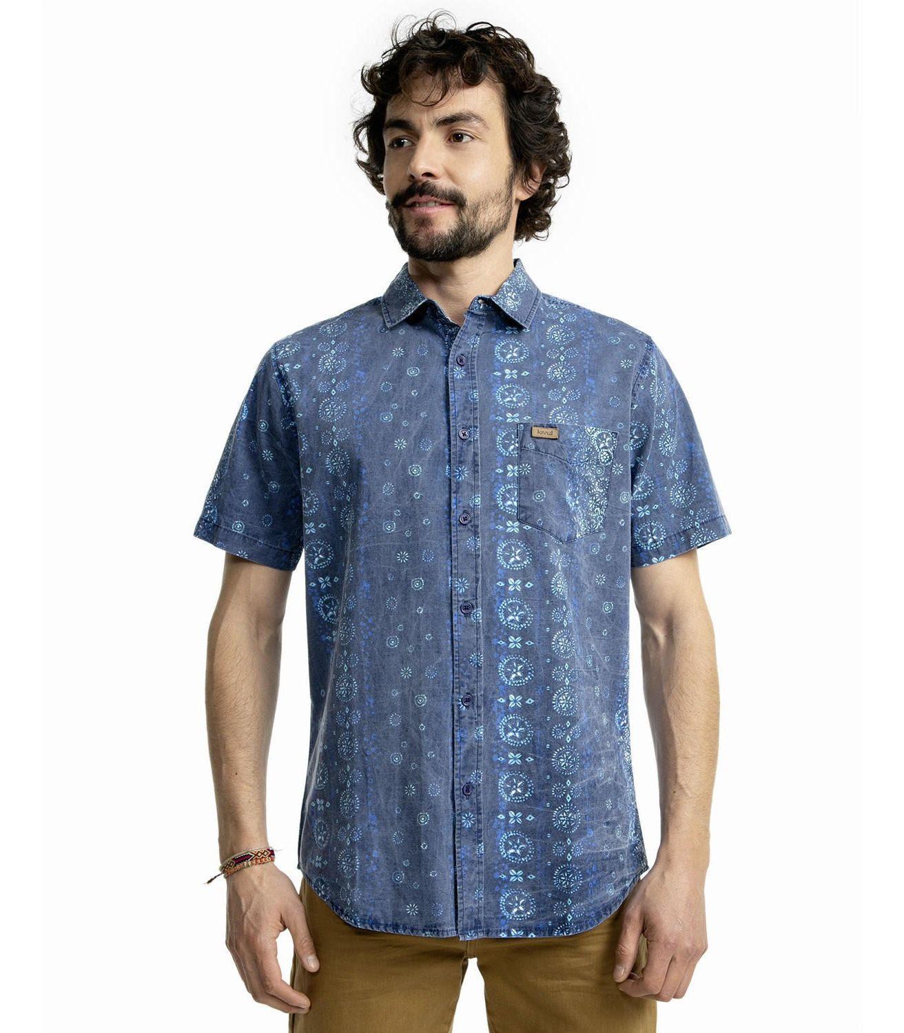 Camisa Kivül Hombre Bluk Lavada Azul Azul-0
