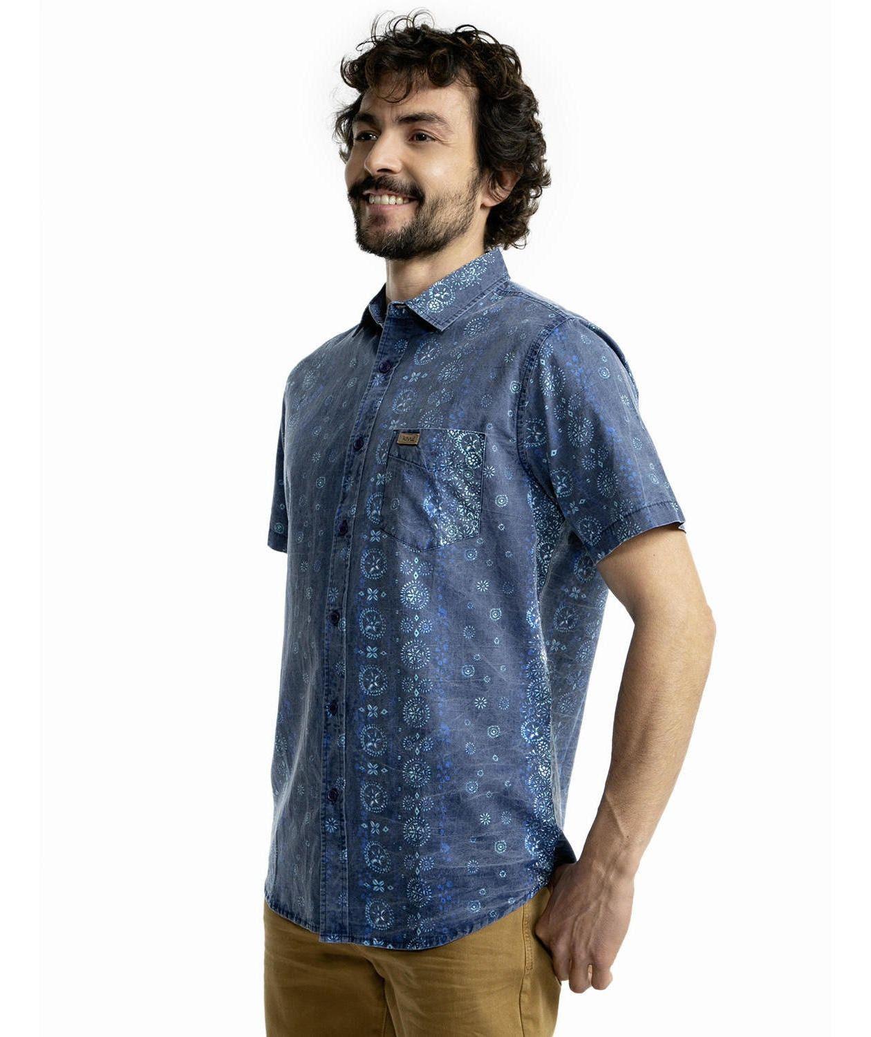Camisa Kivül Hombre Bluk Lavada Azul Azul-1