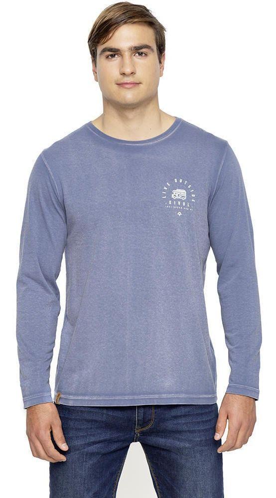 Polera Kivül Hombre Kacir Long Washed T-shirt Celeste-0