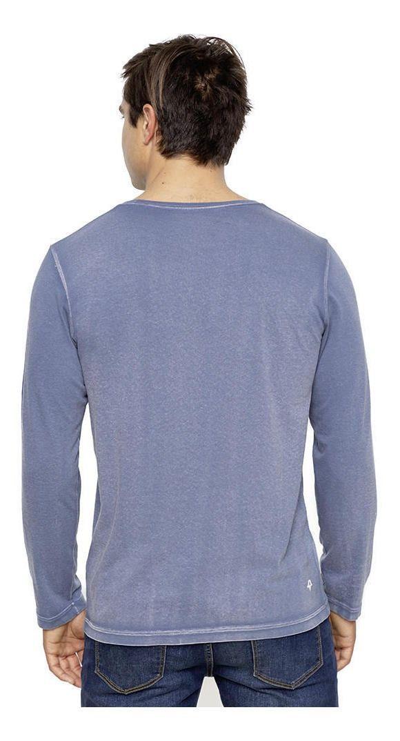 Polera Kivül Hombre Kacir Long Washed T-shirt Celeste-1