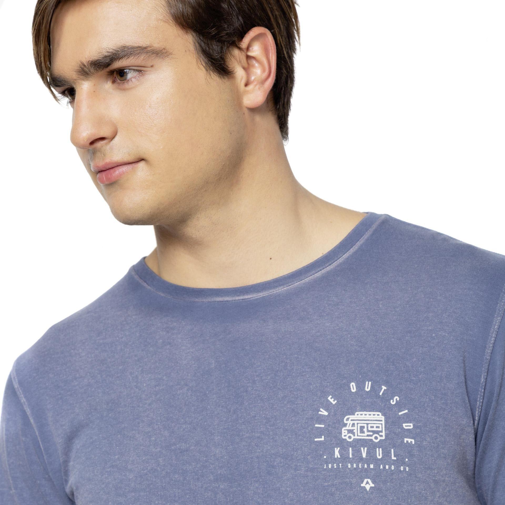 Polera Kivül Hombre Kacir Long Washed T-shirt Celeste-2
