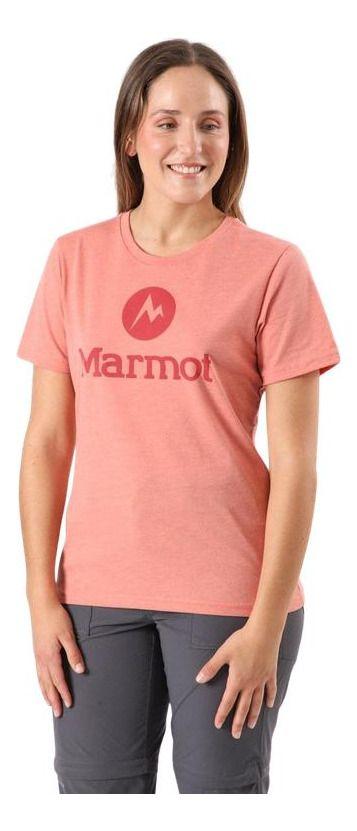 Polera Marmot Mujer Circle Logo Tee Rosa Rosado-0
