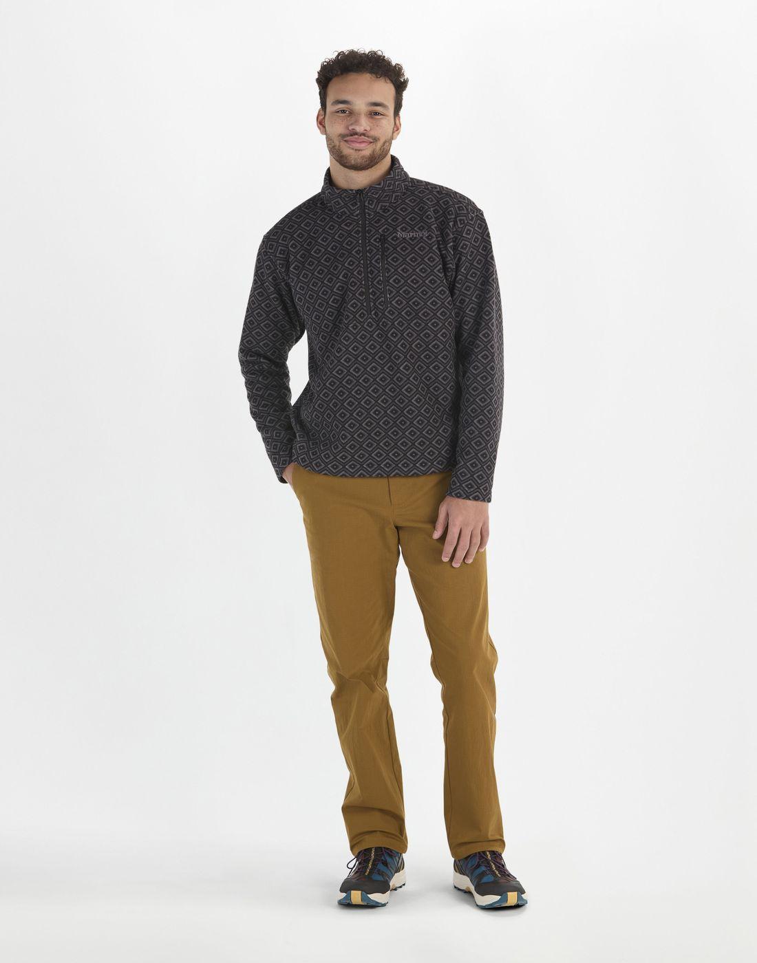 Polar Marmot Hombre Heavyweight Drop Line Printed Half Zip Negro-2