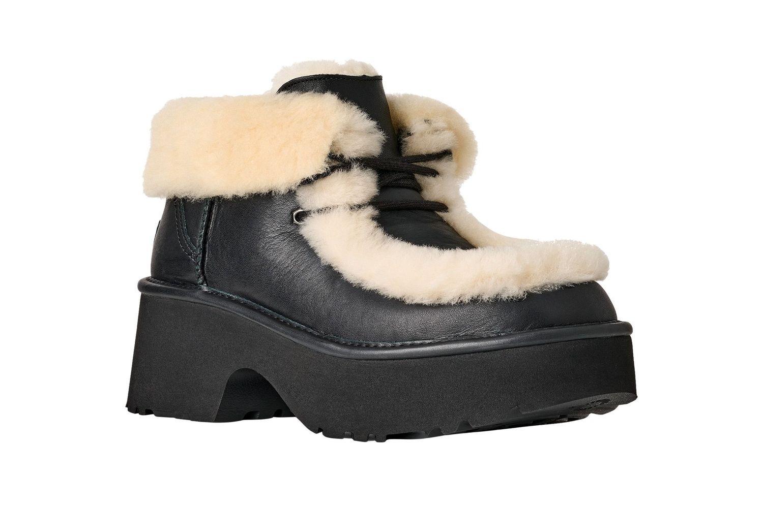 Botas Ugg Mujer Esmee Leather Lace Up Negro-1