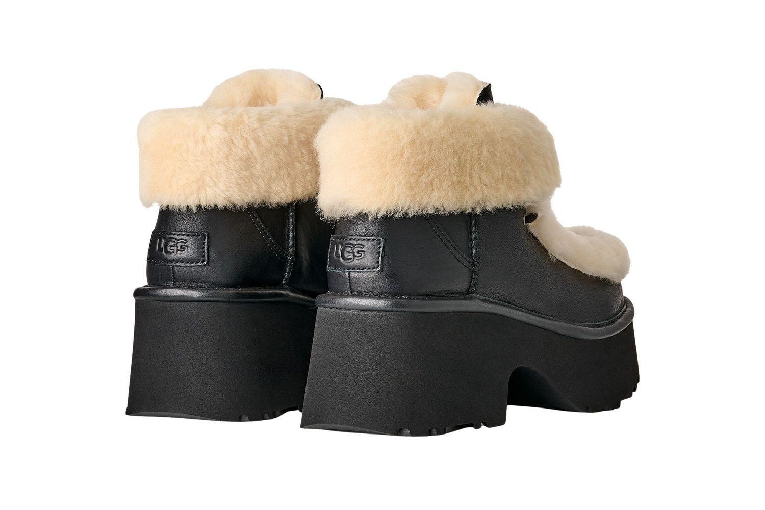 Botas Ugg Mujer Esmee Leather Lace Up Negro-3